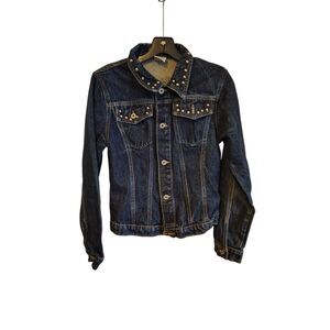 Cest Toi Dark wash studded pocket Denim Jacket‎